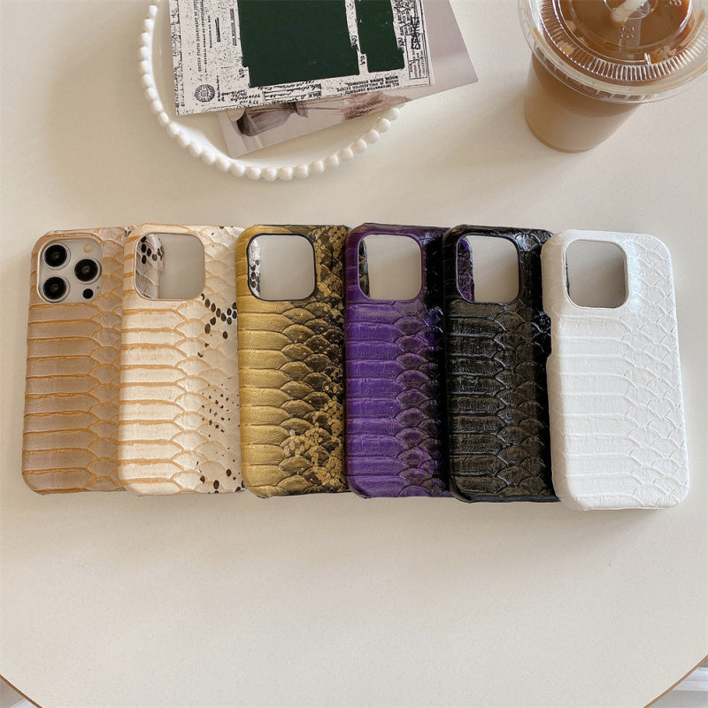 Premium Leather Realistic Snake Skin Texture iPhone Case - PU Seismic Cover, Durable & Stylish Protection for iPhone Models