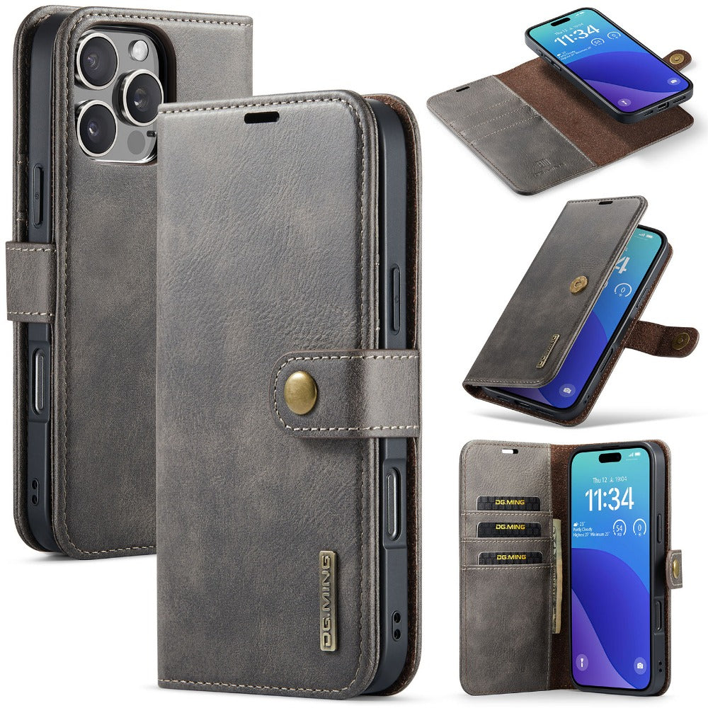 Premium Detachable Magnetic Leather Wallet Case – Card Holder, Shockproof Protection, and Stylish Flip Cover for Secure and Convenient Use