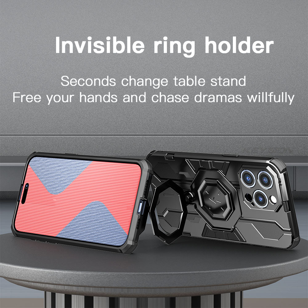 KEYSION MagSafe Shockproof Case – Ring Stand with Camera Protection, Durable Phone Cover for iPhone Models