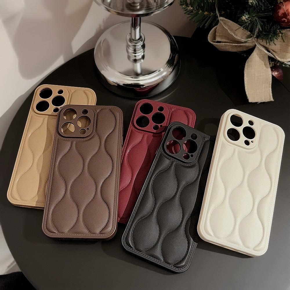 Luxury Shockproof Phone Case - Retro Chocolate Design, Simple Geometry Art, Cute and Durable Protective Cover for Daily Use