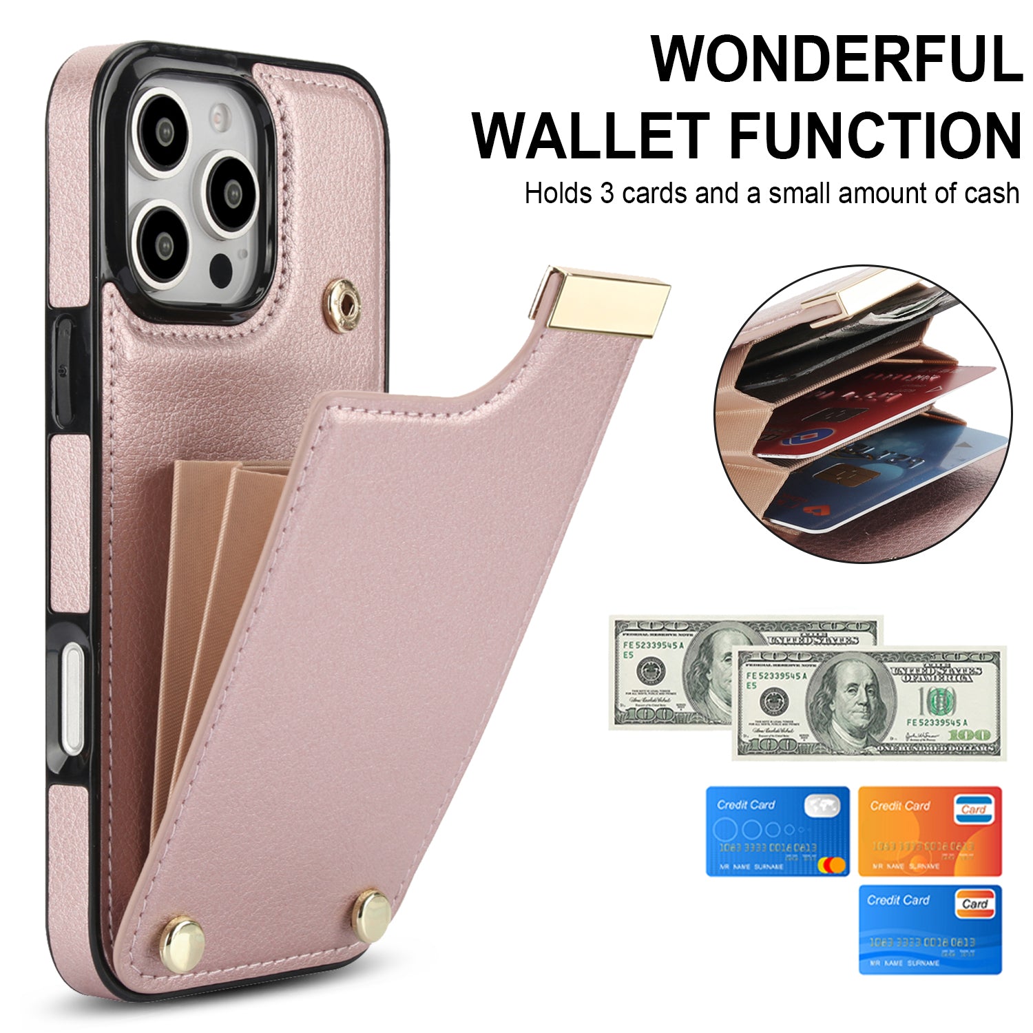 Shockproof Leather Wallet Case – Flip Cover with Card Holder, Secure Pocket, Durable Protection for iPhone Models