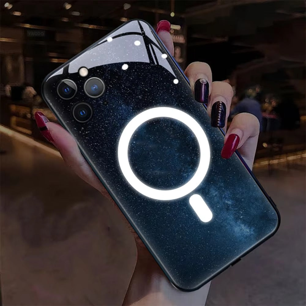 Premium Apple iPhone Hülle, MagSafe-kompatibel, Kameraobjektiv- und Bildschirmschutz, ultra dünn, stoßfest, magnetisch, vollständiger Rundumschutz, vollständige Metall-Schutzhülle