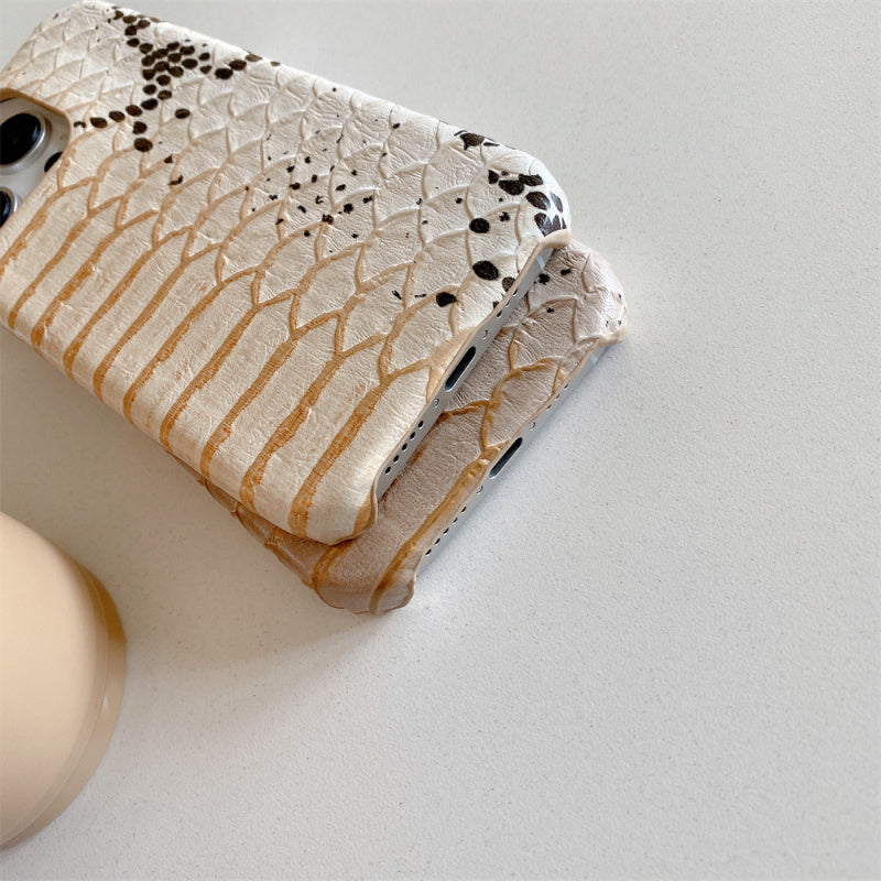 Premium Leather Realistic Snake Skin Texture iPhone Case - PU Seismic Cover, Durable & Stylish Protection for iPhone Models