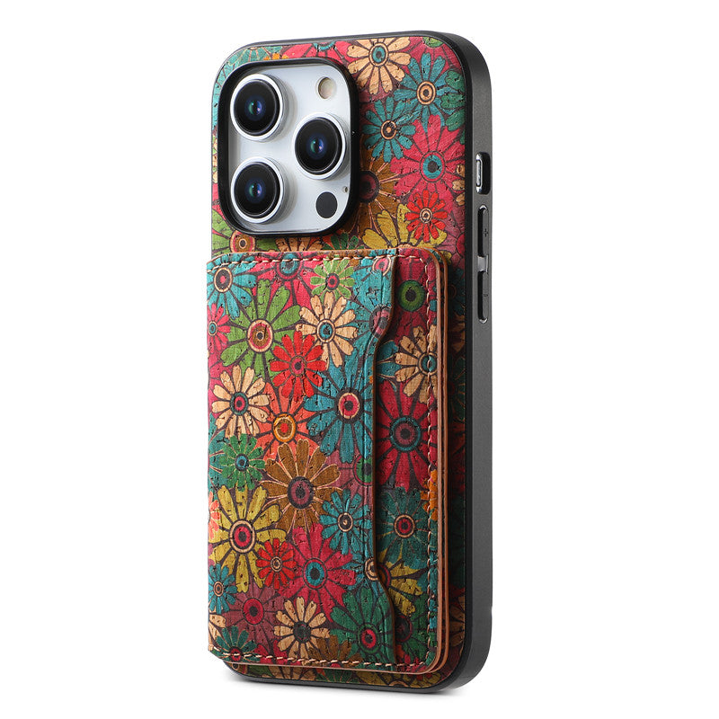 Luxury Flower Pattern Leather Magnetic Wallet Phone Case for iPhone – Card Holder, Stand Function, Protective Back Cover