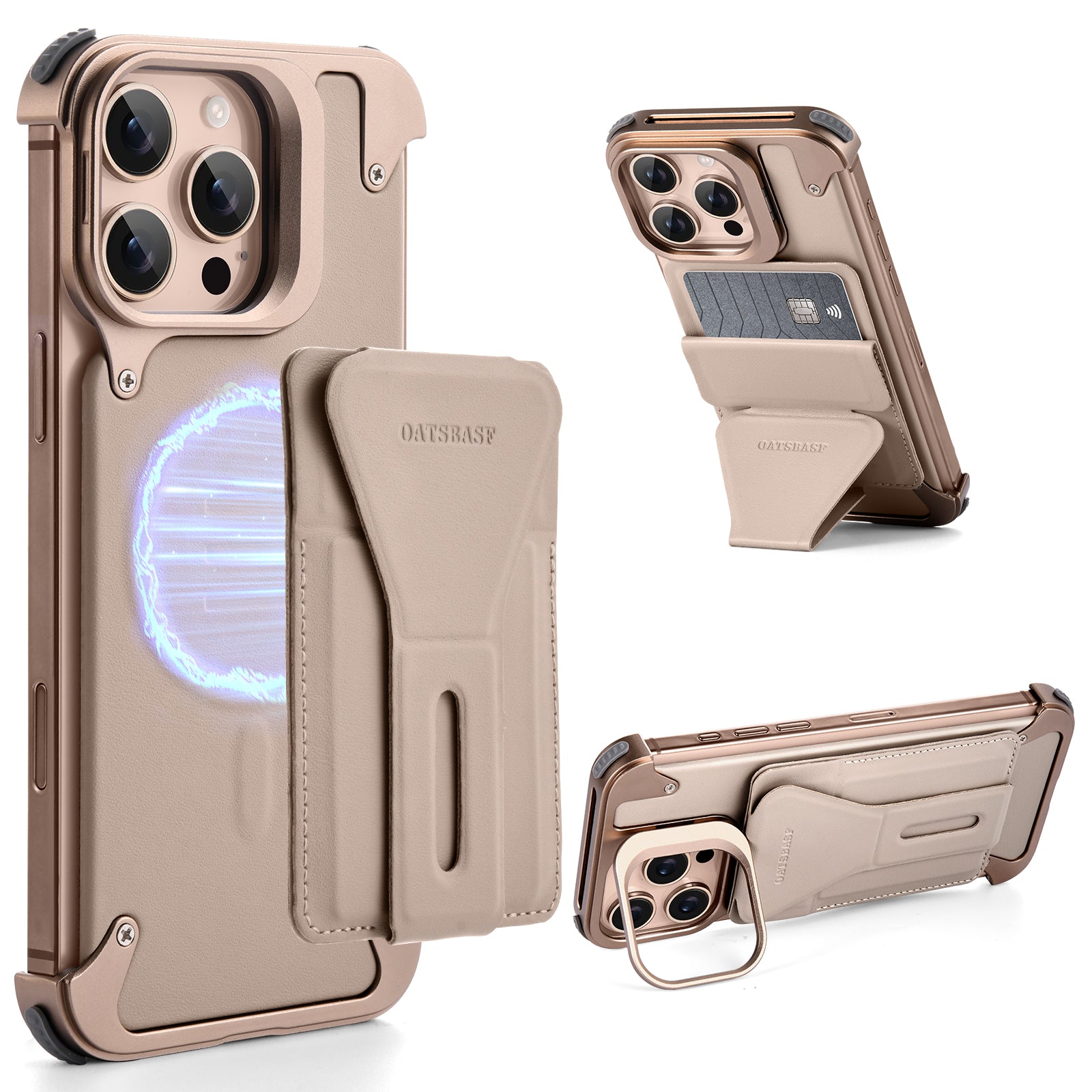 Premium Magnetic Wallet Phone Case – Card Holder, Wireless Charging Compatible, Shockproof Bumper Protection for iPhone