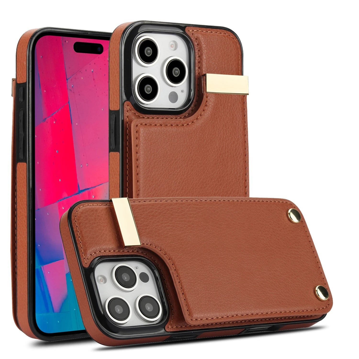 Shockproof Leather Wallet Case – Flip Cover with Card Holder, Secure Pocket, Durable Protection for iPhone Models