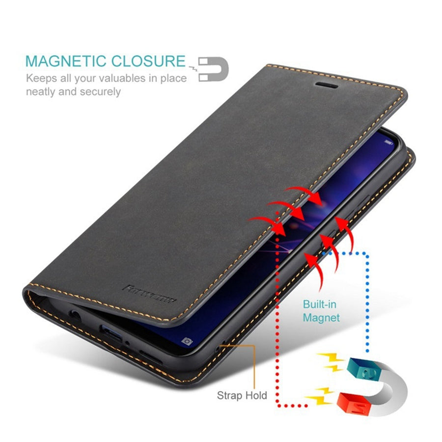 Thin Suede Leather Wallet Case – Flip Cover with Strong Magnet, Card Holder, and Premium Protection for iPhone Models