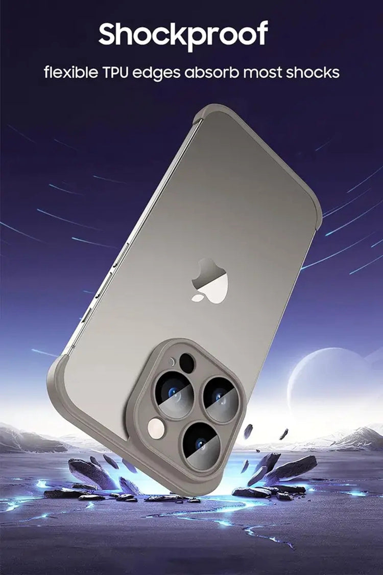 Metal Corner Pads iPhone Case – Aluminum Alloy Bumper with Camera Lens Protector Antifall Protection for iPhone Models